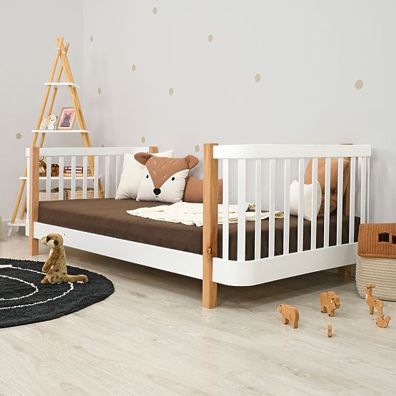Letto Montessori per bambini in faggio Kate - bianco