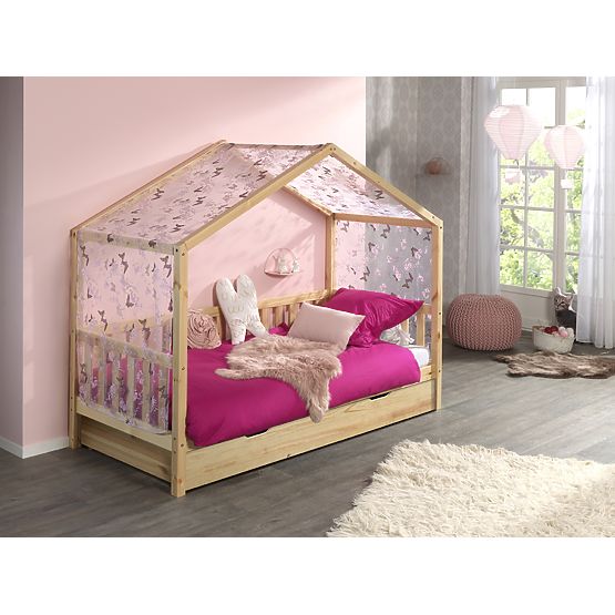 Letto per bambini a forma di casetta Dallas - naturale