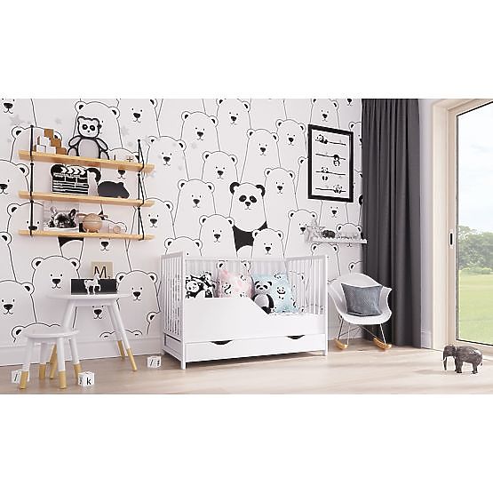 Lettino per bambini Dominik 120×60 cm – bianco