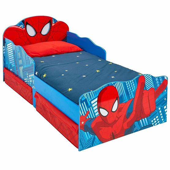 Letto per bambini Spiderman con luce e spazio di archiviazione