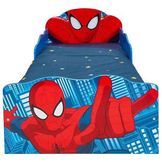 Letto per bambini Spiderman con luce e spazio di archiviazione