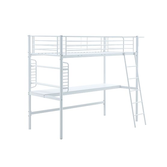 Letto a castello DOLCE con scrivania e organizer, bianco (3p=1ks)