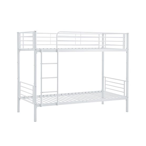 Letto a castello in metallo BUNKY 200x90 cm - bianco