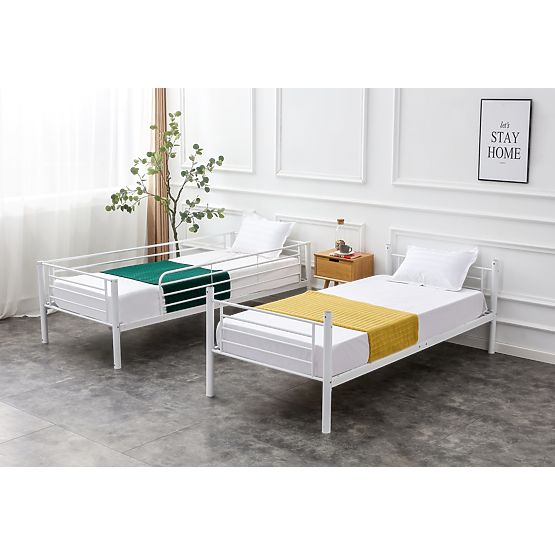 Letto a castello in metallo BUNKY 200x90 cm - bianco