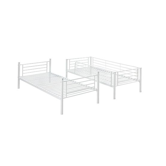 Letto a castello in metallo BUNKY 200x90 cm - bianco