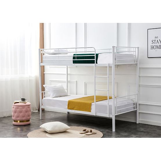 Letto a castello in metallo BUNKY 200x90 cm - bianco