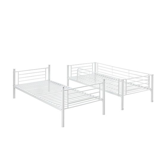 Letto a castello in metallo BUNKY 200x90 cm - bianco