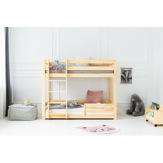 Letto a castello per bambini Mila Classic con barriera - naturale