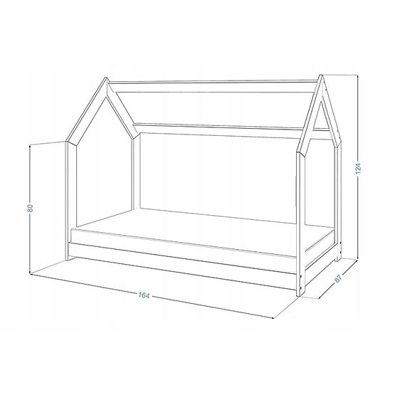 Letto a casetta Stela 160 x 80 cm - naturale