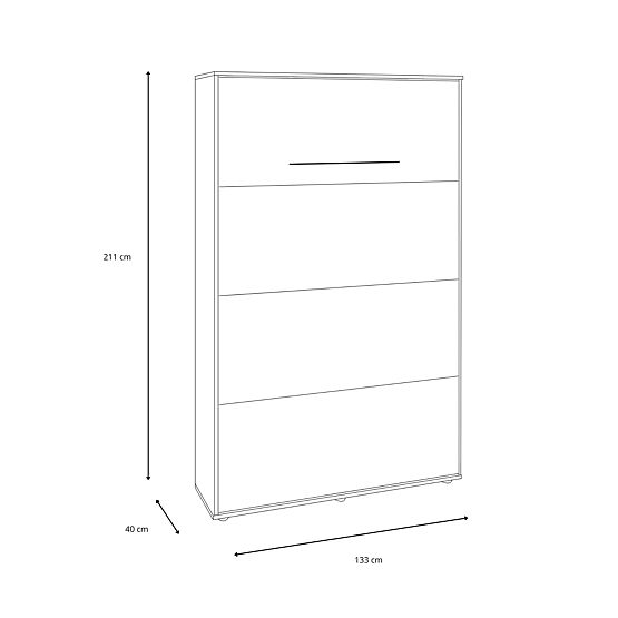 Letto a scomparsa KOBI VERTO 120x200 Grigio 1 pz
