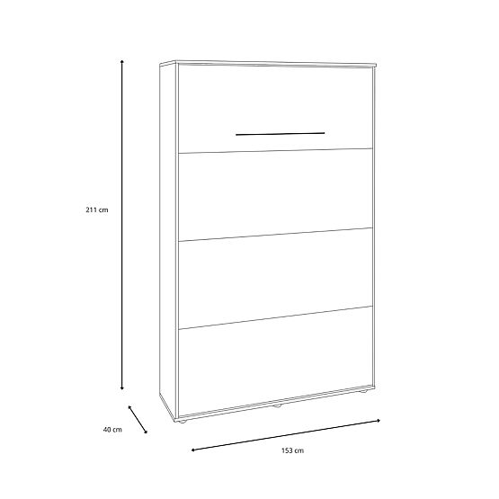 Letto a scomparsa KOBI VERTO 140x200 Grigio 1 pz