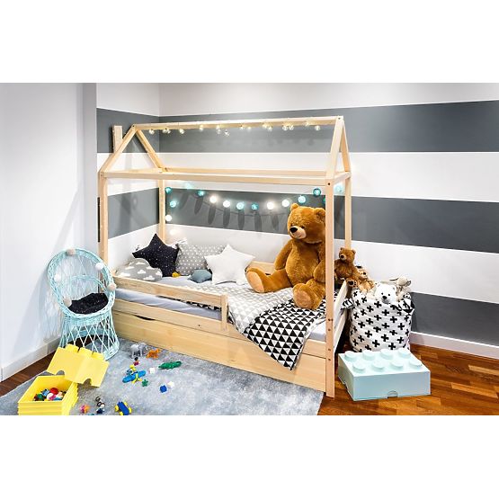 Letto per bambini a forma di casetta Paul - naturale