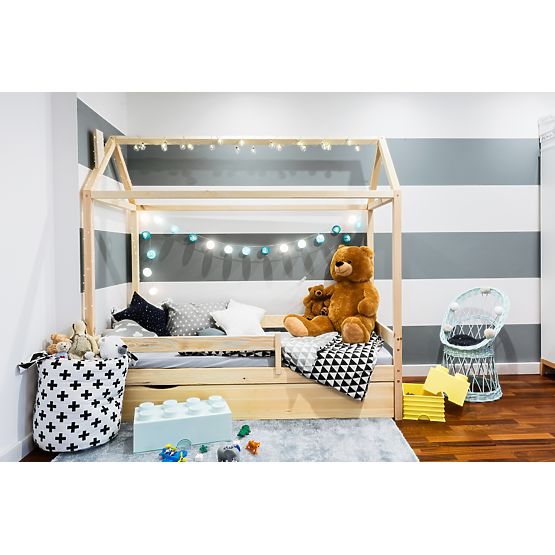 Letto per bambini a forma di casetta Paul - naturale
