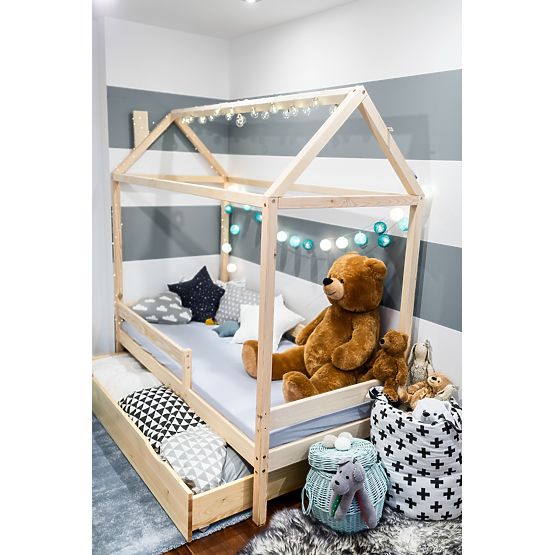 Letto per bambini a forma di casetta Paul - naturale