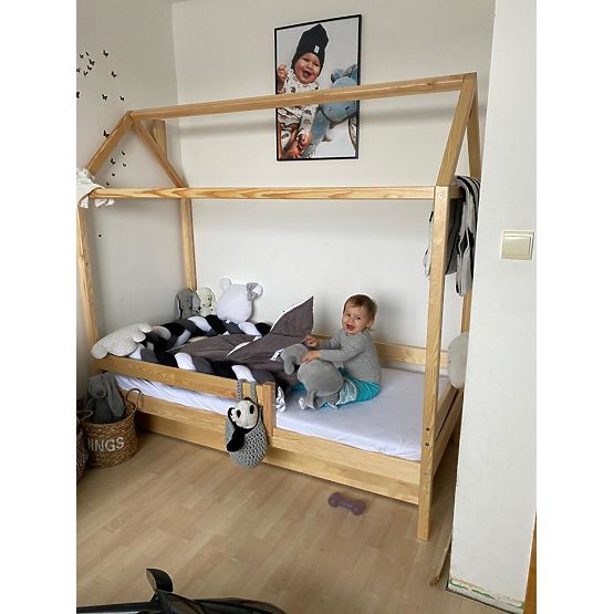 Letto per bambini a forma di casetta Paul - naturale