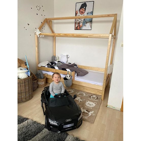 Letto per bambini a forma di casetta Paul - naturale