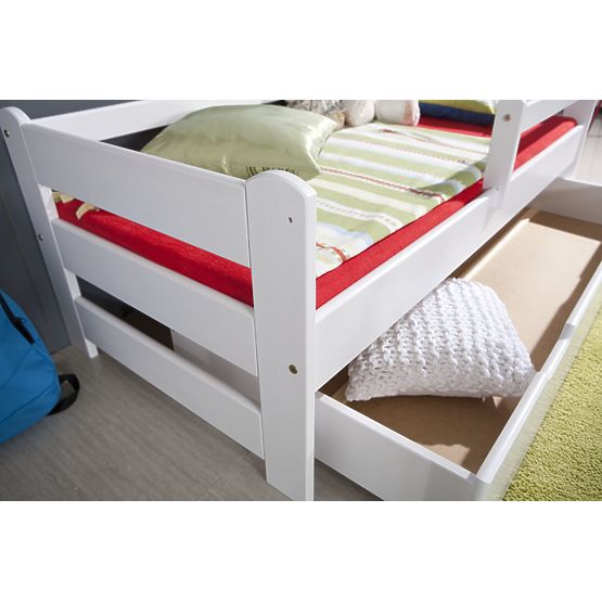 Letto con barriera Woody - bianco