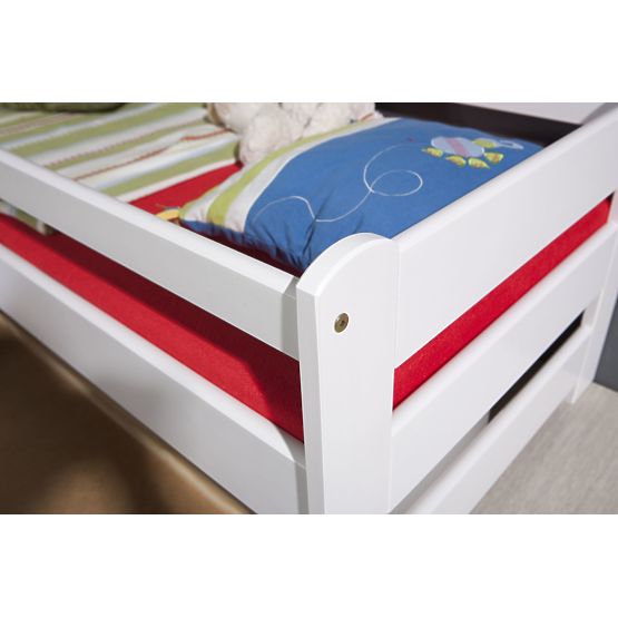 Letto con barriera Woody - bianco