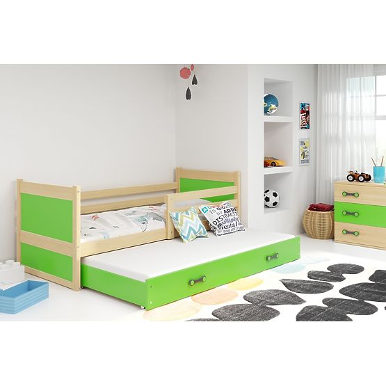 Letto con lettino aggiuntivo Rocky 2 - pino