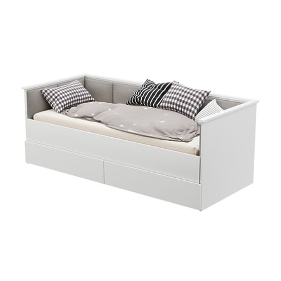 Letto estraibile HELIOS con pannelli imbottiti grigi 200x80/200x160