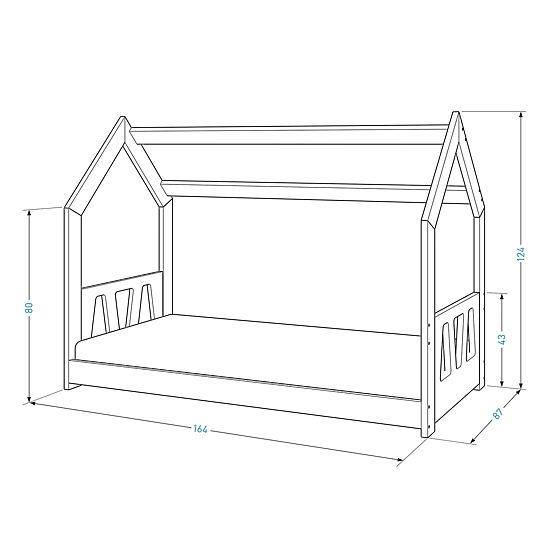 Letto a casetta Ina 160 x 80 cm - bianco