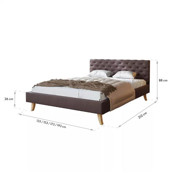 Letto imbottito Kalifornia 120 x 200 cm - grigio scuro