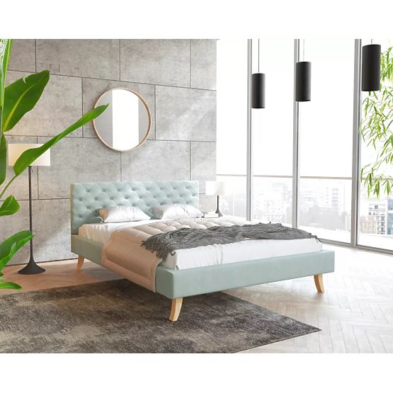 Letto imbottito Kalifornia 140 x 200 cm - menta