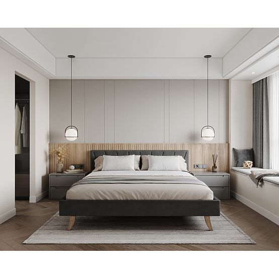 Letto imbottito HEAVEN 120 x 200 cm - Grigio