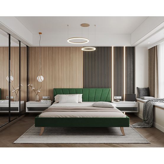 Letto imbottito HEAVEN 120 x 200 cm - Verde