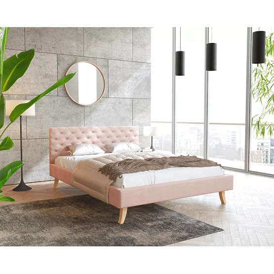 Letto imbottito Kalifornia 120 x 200 cm - rosa cipria