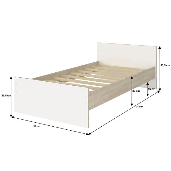 Letto imbottito per bambini MAX - grigio