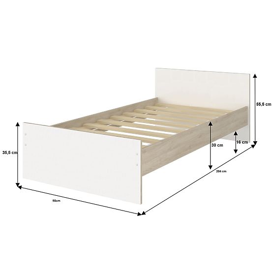 Letto imbottito per bambini MAX - grigio