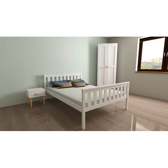 Letto in legno Aga 200 x 90 cm - bianco