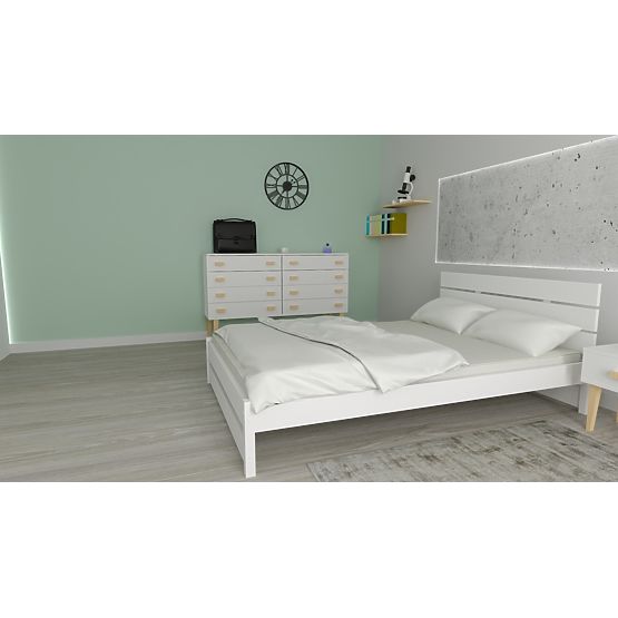 Letto in legno Max 200 x 120 cm - bianco