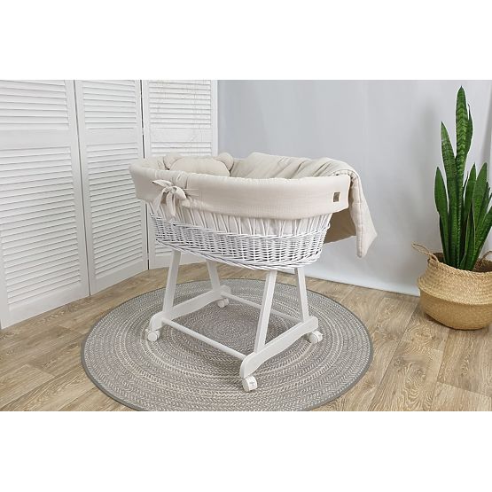 Culla in vimini con accessori per neonati - beige