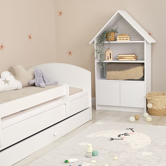 Lettino per bambini Ourbaby con barriera - bianco