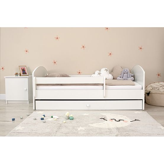 Lettino per bambini Ourbaby con barriera - bianco