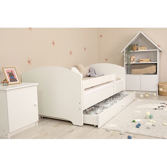 Lettino per bambini Ourbaby con barriera - bianco