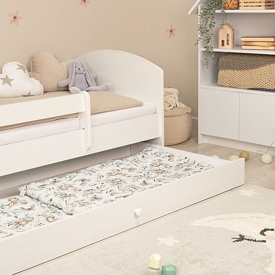 Lettino per bambini Ourbaby con barriera - bianco