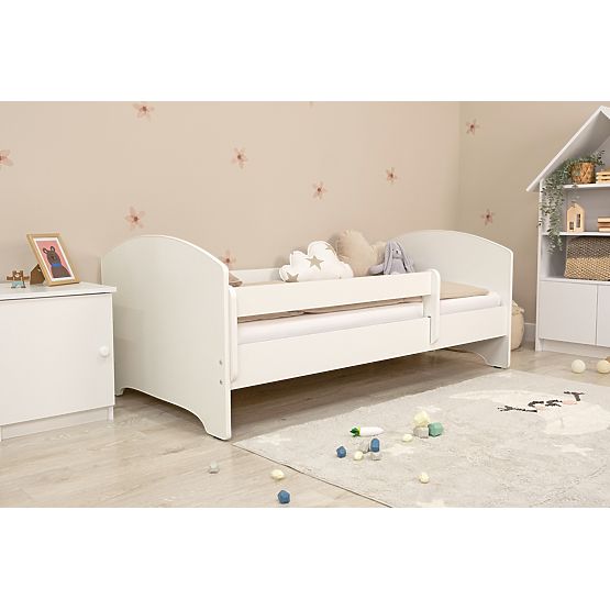 Lettino per bambini Ourbaby con barriera - bianco