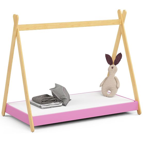 Letto per bambini 160x80 GEM con materasso rosa