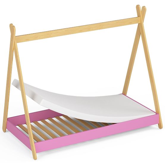 Letto per bambini 160x80 GEM con materasso rosa