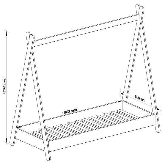 Letto per bambini 180x80 GEM con materasso grigio