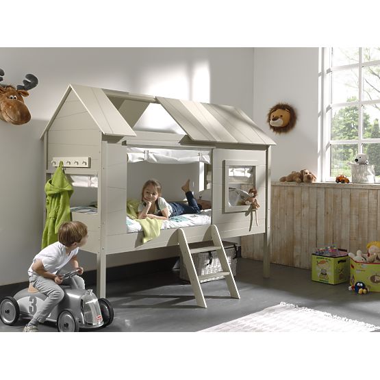 Letto per bambini a forma di casetta Charlotte - crema