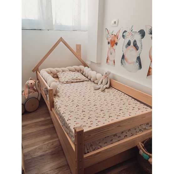 Letto per bambini a forma di casetta Ollie - naturale