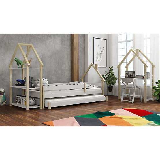Letto per bambini a forma di casetta Ollie SCANDI - bianco-naturale