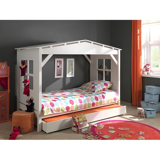 Letto per bambini a forma di casetta Pino bianco