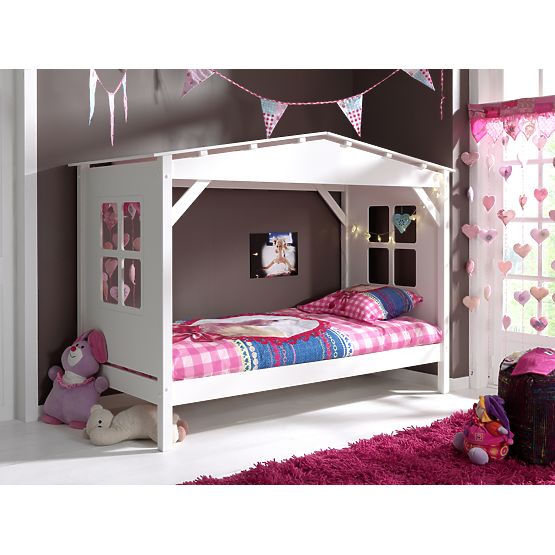 Letto per bambini a forma di casetta Pino bianco