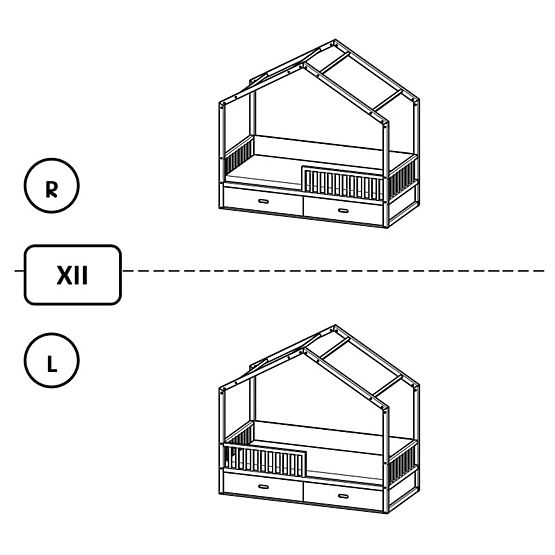 Letto per bambini a forma di casetta Viktor - 200x90 cm