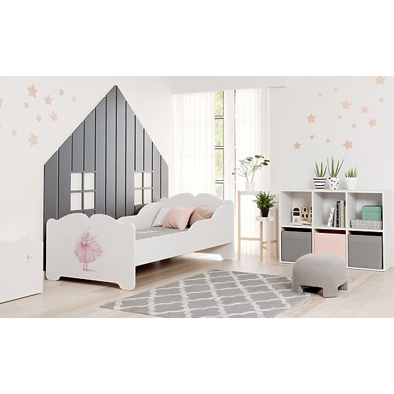 Letto per bambini ANNA con materasso 140x70 Principessa con corona